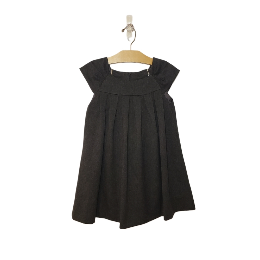 Zara 5-6Y Girls Dark Grey Cap Sleeve Swing Dress